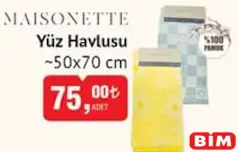 MAİSONETTE YÜZ HAVLUSU 50X70 CM MAİSONETTE YÜZ HAVLUSU 50X70 CM